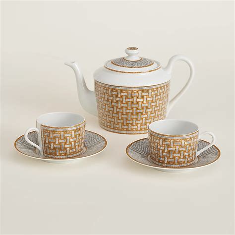 hermes mosaique tea set|hermes tableware.